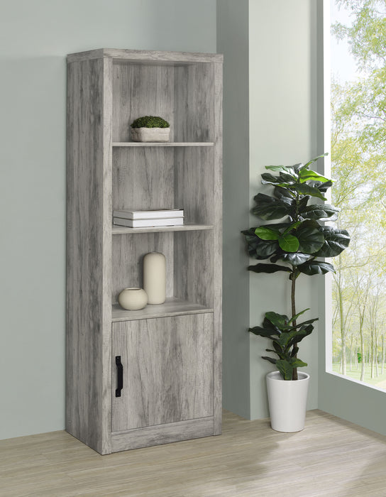Burke 3-shelf Media Tower With Storage Cabinet Grey Driftwood - Imperial Furniture (Las Vegas, NV) - Multi Location