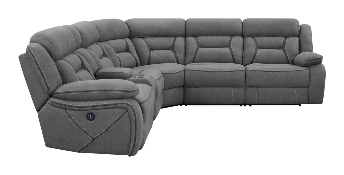 Higgins 4-piece Upholstered Power Sectional Grey - Imperial Furniture (Las Vegas, NV) - Multi Location