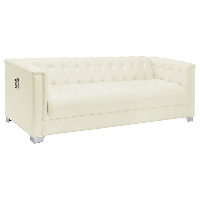 Chaviano Tufted Upholstered Sofa Pearl White - Imperial Furniture (Las Vegas, NV) - Multi Location