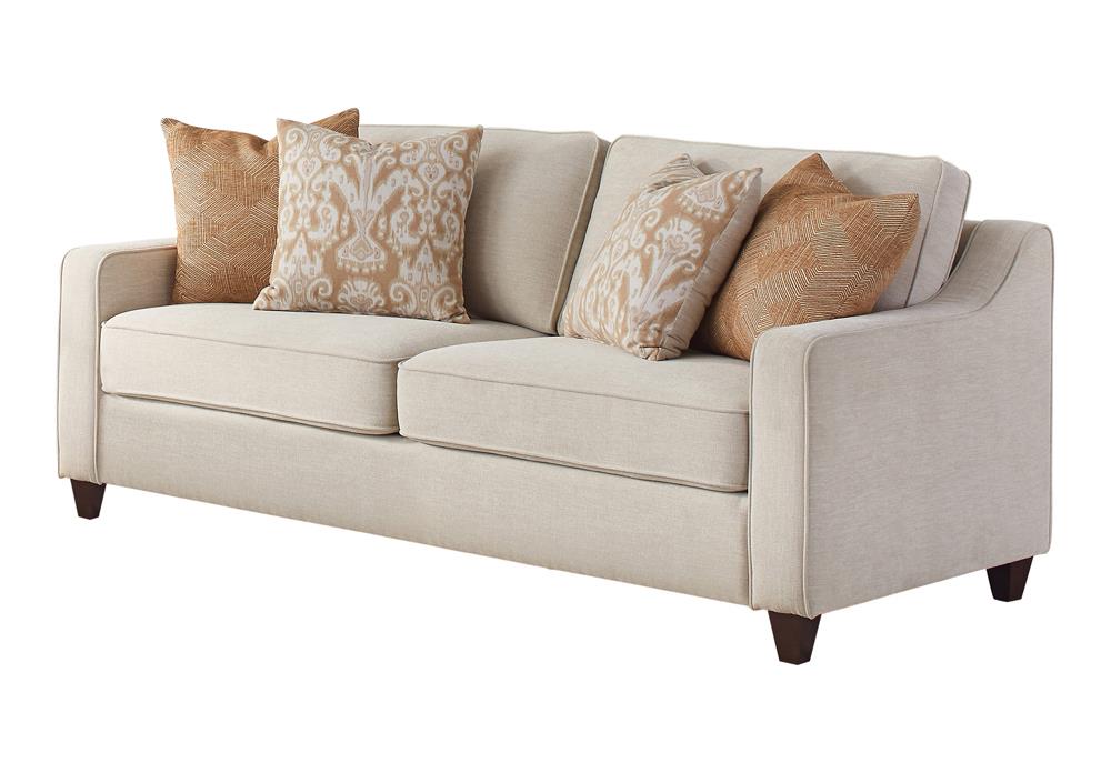 Christine Upholstered Cushion Back Sofa Beige - Imperial Furniture (Las Vegas, NV) - Multi Location