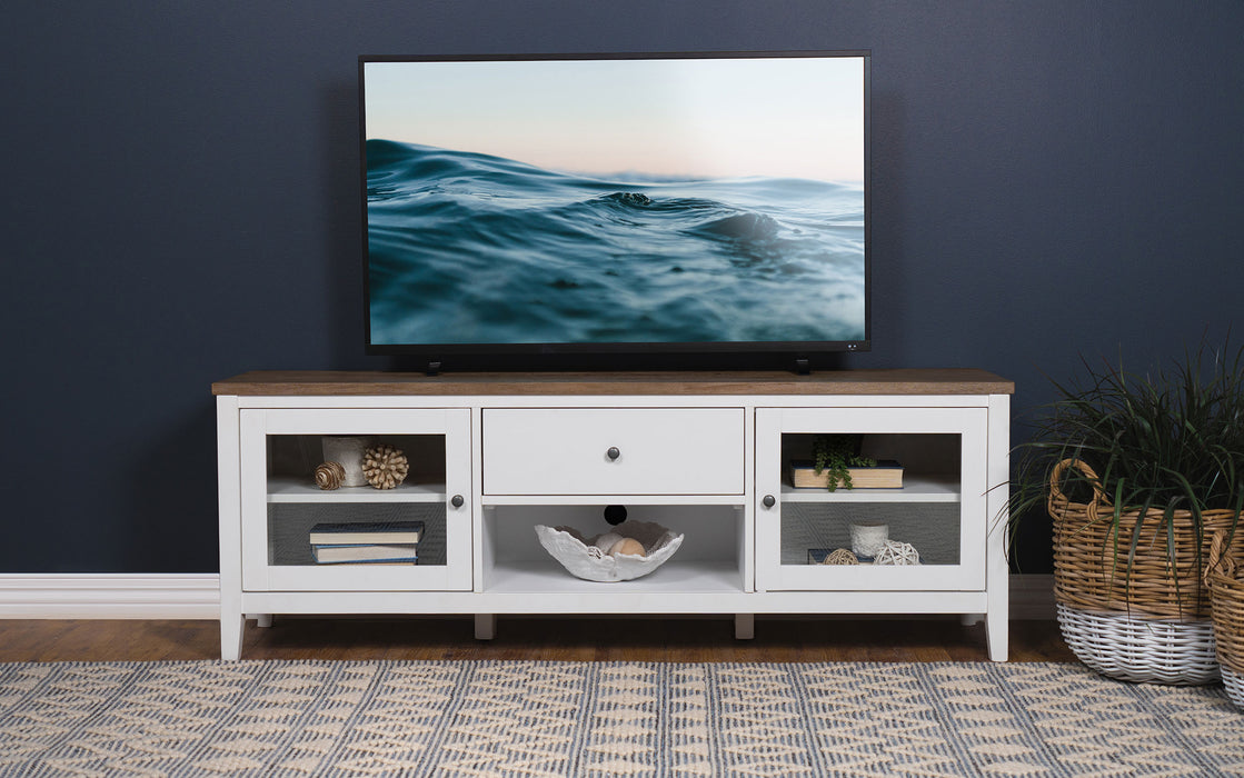 Angela 2-door Wooden 67" TV Stand Brown and White - Imperial Furniture (Las Vegas, NV) - Multi Location