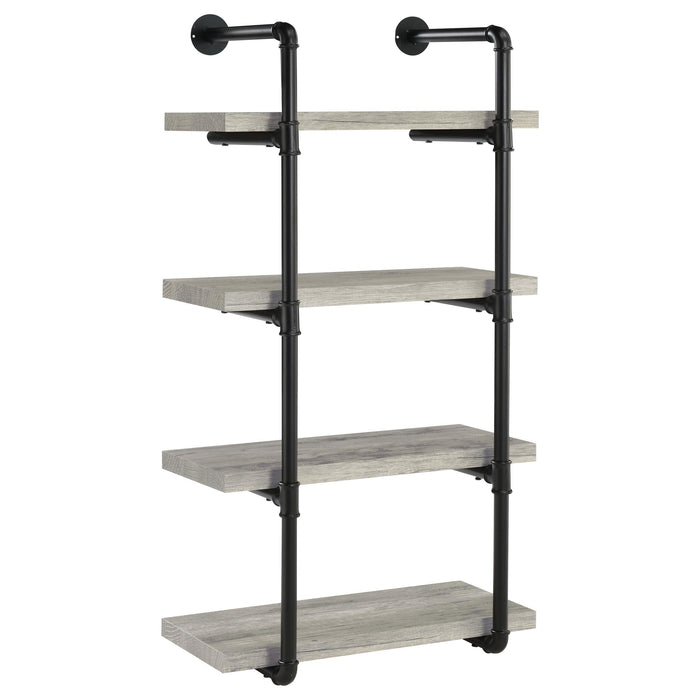 Elmcrest 24-inch Wall Shelf Black and Grey Driftwood - Imperial Furniture (Las Vegas, NV) - Multi Location