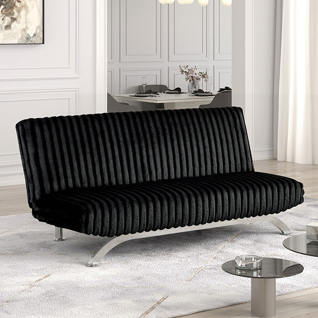 Villeneuve Futon Sofa Bed Black, Pink, & Grey - Imperial Furniture (Las Vegas, NV) - Multi Location