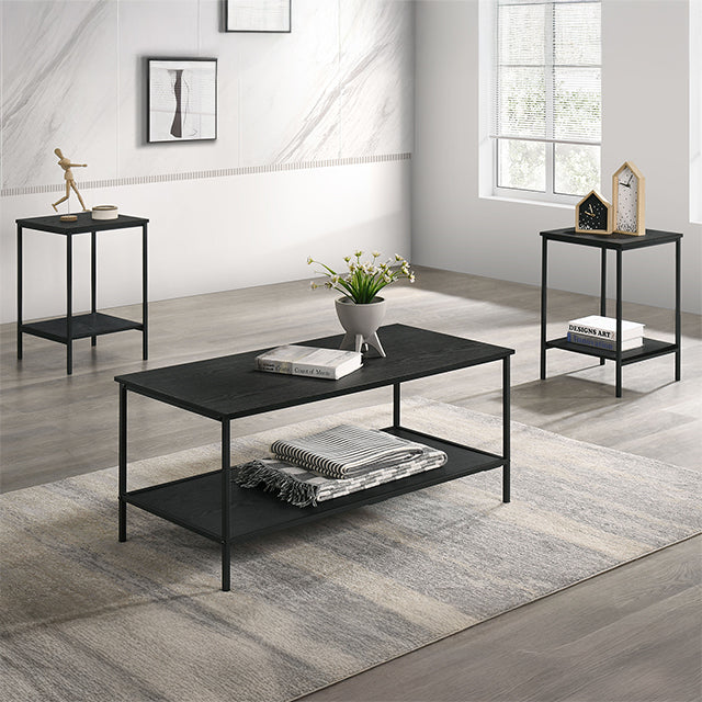 Pallas 3 Pc. Table Set Black - Imperial Furniture (Las Vegas, NV) - Multi Location
