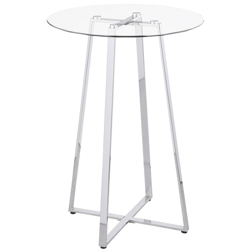 Zanella Glass Top Bar Table Chrome - Imperial Furniture (Las Vegas, NV) - Multi Location