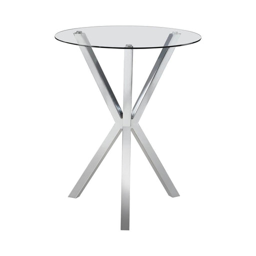 Denali Round Glass Top Bar Table Chrome - Imperial Furniture (Las Vegas, NV) - Multi Location