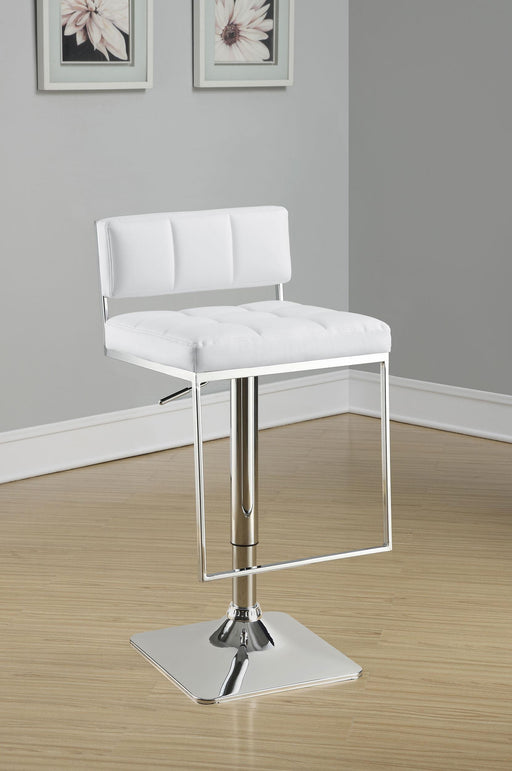 Alameda Adjustable Bar Stool White and Chrome - Imperial Furniture (Las Vegas, NV) - Multi Location