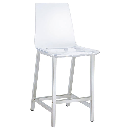Juelia Counter Height Stools Chrome and Clear Acrylic (Set of 2) - Imperial Furniture (Las Vegas, NV) - Multi Location