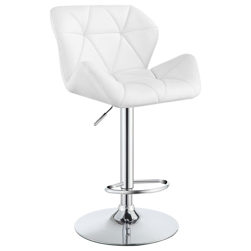 Berrington Adjustable Bar Stools Chrome and White (Set of 2) - Imperial Furniture (Las Vegas, NV) - Multi Location
