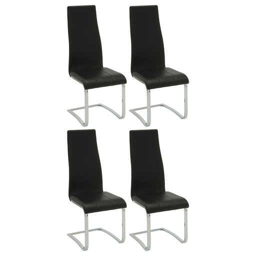 Montclair High Back Dining Chairs Black and Chrome (Set of 4) - Imperial Furniture (Las Vegas, NV) - Multi Location