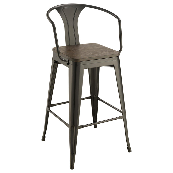 Cavalier 3-piece Square Bar Table Set Dark Elm and Black - Imperial Furniture (Las Vegas, NV) - Multi Location
