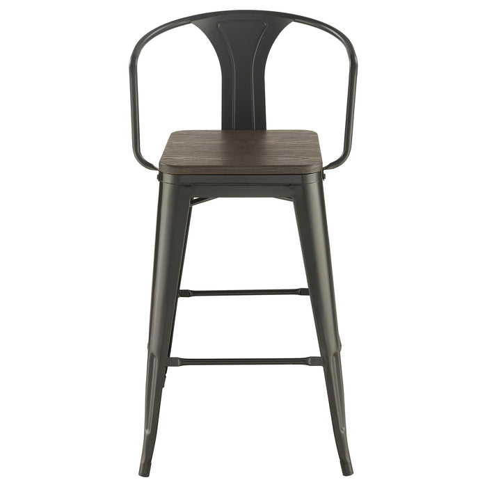 Cavalier 3-piece Square Bar Table Set Dark Elm and Black - Imperial Furniture (Las Vegas, NV) - Multi Location