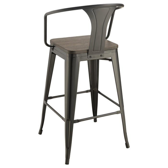 Cavalier 3-piece Square Bar Table Set Dark Elm and Black - Imperial Furniture (Las Vegas, NV) - Multi Location