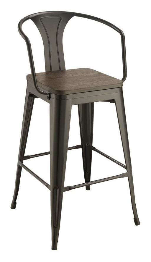 Cavalier Wooden Seat Bar Stools Dark Elm and Matte Black (Set of 2) - Imperial Furniture (Las Vegas, NV) - Multi Location