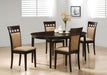 Gabriel 5-piece Extension Leaf Dining Table Set Cappuccino - Imperial Furniture (Las Vegas, NV) - Multi Location
