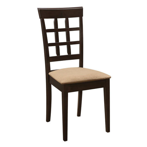 Gabriel Lattice Back Side Chairs Cappuccino and Tan (Set of 2) - Imperial Furniture (Las Vegas, NV) - Multi Location