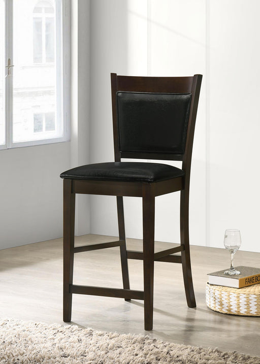 Jaden Upholstered Counter Height Stools Black and Espresso (Set of 2) - Imperial Furniture (Las Vegas, NV) - Multi Location