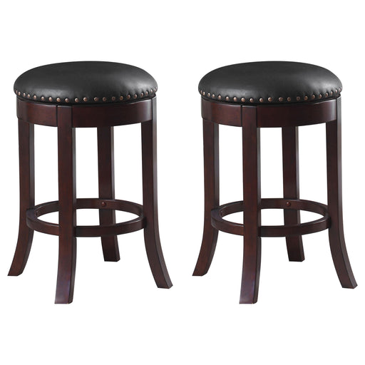 Aboushi Swivel Counter Height Stools with Upholstered Seat Brown (Set of 2) - Imperial Furniture (Las Vegas, NV) - Multi Location