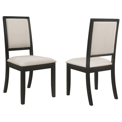 Louise Upholstered Dining Side Chairs Black and Cream (Set of 2) - Imperial Furniture (Las Vegas, NV) - Multi Location