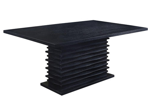 Stanton Rectangle Pedestal Dining Table Black - Imperial Furniture (Las Vegas, NV) - Multi Location