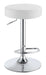 Ramses Adjustable Backless Bar Stool Chrome and White - Imperial Furniture (Las Vegas, NV) - Multi Location