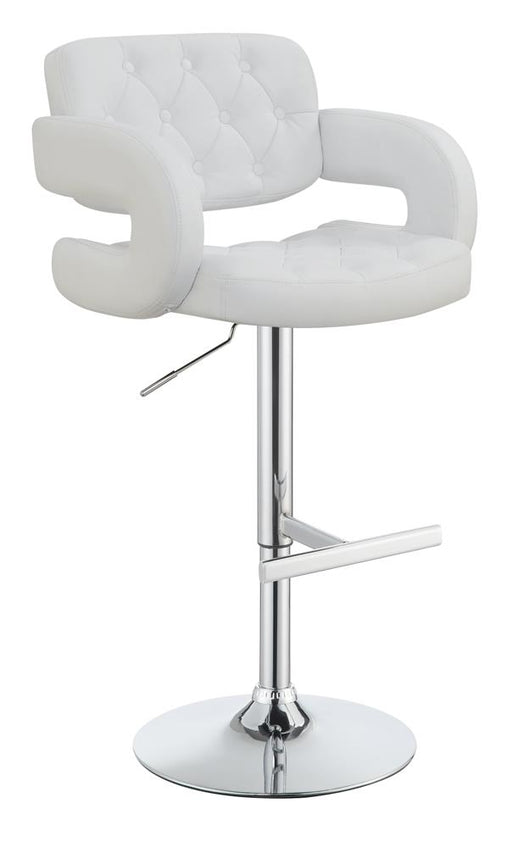 Brandi Adjustable Bar Stool Chrome and White - Imperial Furniture (Las Vegas, NV) - Multi Location