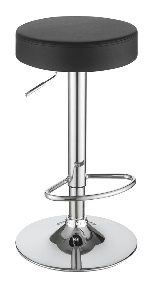 Ramses 29" Adjustable Bar Stool Chrome and Black - Imperial Furniture (Las Vegas, NV) - Multi Location