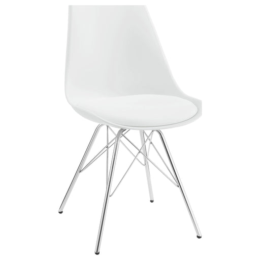Juniper Armless Dining Chairs White and Chrome (Set of 2) - Imperial Furniture (Las Vegas, NV) - Multi Location
