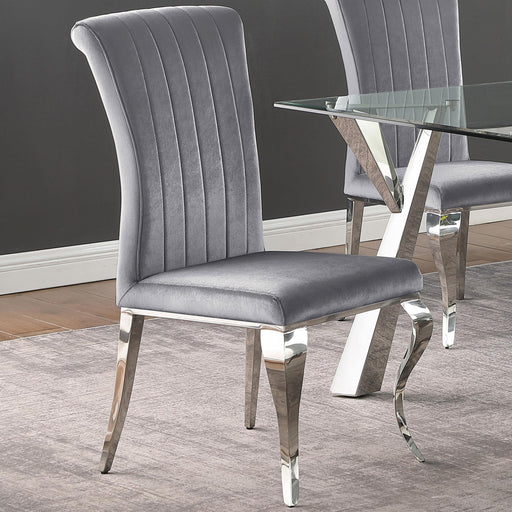 Betty Upholstered Side Chairs Grey and Chrome (Set of 4) - Imperial Furniture (Las Vegas, NV) - Multi Location