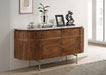 Ortega 4-door Marble Top Dining Sideboard Server White and Natural - Imperial Furniture (Las Vegas, NV) - Multi Location