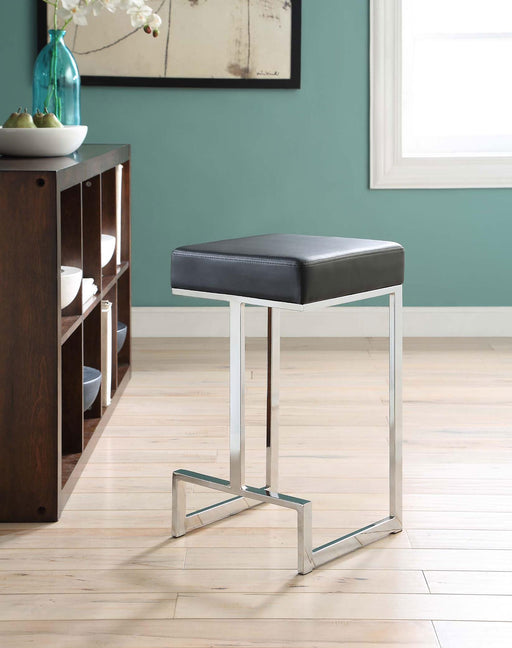 Gervase Square Counter Height Stool Black and Chrome - Imperial Furniture (Las Vegas, NV) - Multi Location