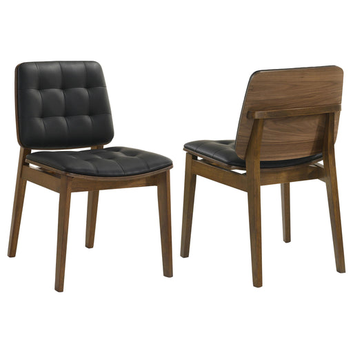 Redbridge Tufted Back Side Chairs Natural Walnut and Black (Set of 2) - Imperial Furniture (Las Vegas, NV) - Multi Location