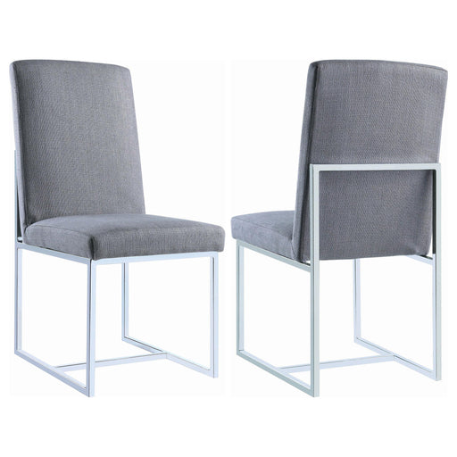 Mackinnon Upholstered Side Chairs Grey and Chrome (Set of 2) - Imperial Furniture (Las Vegas, NV) - Multi Location
