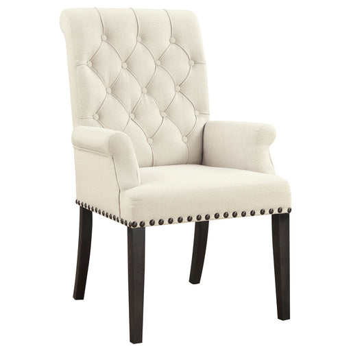 Alana Upholstered Arm Chair Beige and Smokey Black - Imperial Furniture (Las Vegas, NV) - Multi Location