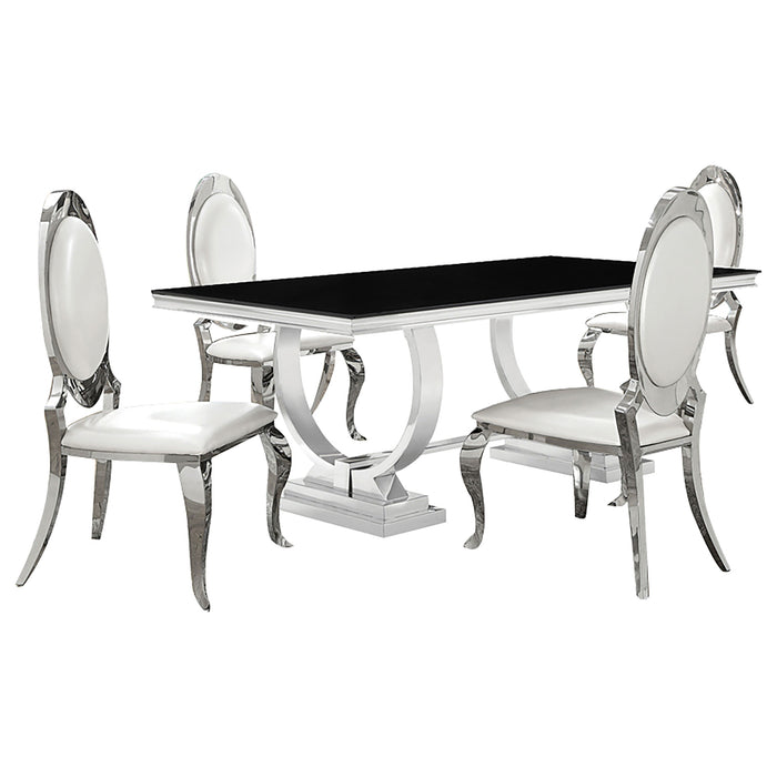 Antoine Rectangular Glass Top Dining Set Chrome - Imperial Furniture (Las Vegas, NV) - Multi Location