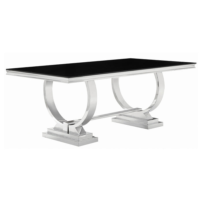 Antoine Rectangular Glass Top Dining Set Chrome - Imperial Furniture (Las Vegas, NV) - Multi Location