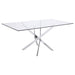 Carmelo X-shaped Dining Table Chrome and Clear - Imperial Furniture (Las Vegas, NV) - Multi Location