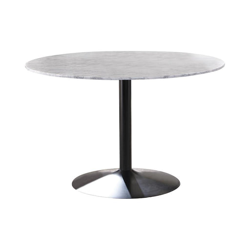 Bartole Round Dining Table White and Matte Black - Imperial Furniture (Las Vegas, NV) - Multi Location