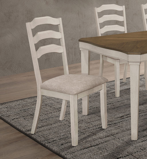 Ronnie Ladder Back Padded Seat Dining Side Chair Khaki and Rustic Cream (Set of 2) - Imperial Furniture (Las Vegas, NV) - Multi Location