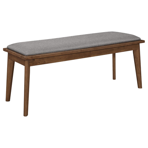 Alfredo Upholstered Dining Bench Grey and Natural Walnut - Imperial Furniture (Las Vegas, NV) - Multi Location