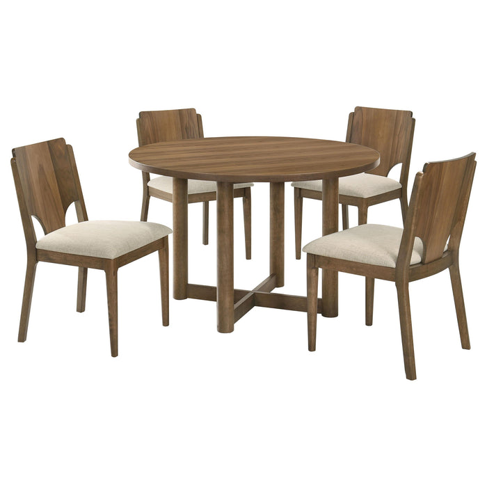 Crestmore 5-piece 46-inch Round Wood Dining Table Set Walnut - Imperial Furniture (Las Vegas, NV) - Multi Location