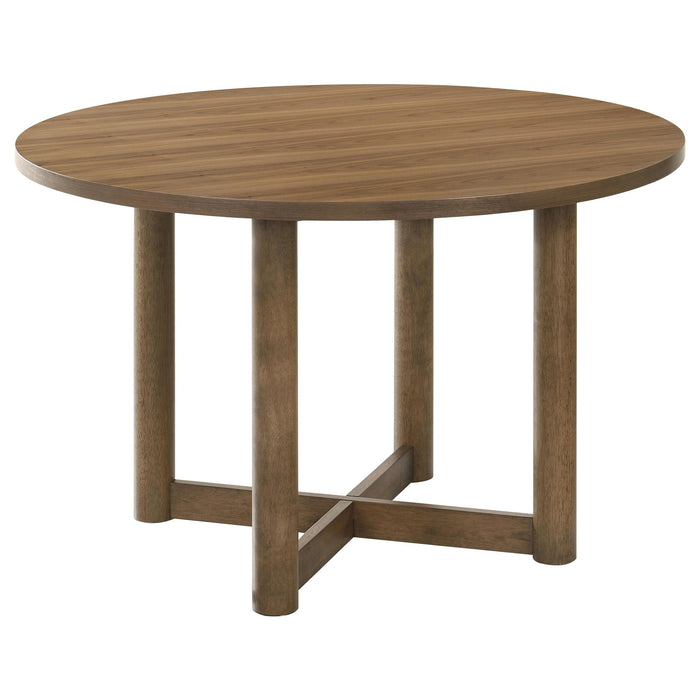 Crestmore 5-piece 46-inch Round Wood Dining Table Set Walnut - Imperial Furniture (Las Vegas, NV) - Multi Location