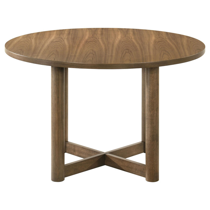 Crestmore 5-piece 46-inch Round Wood Dining Table Set Walnut - Imperial Furniture (Las Vegas, NV) - Multi Location