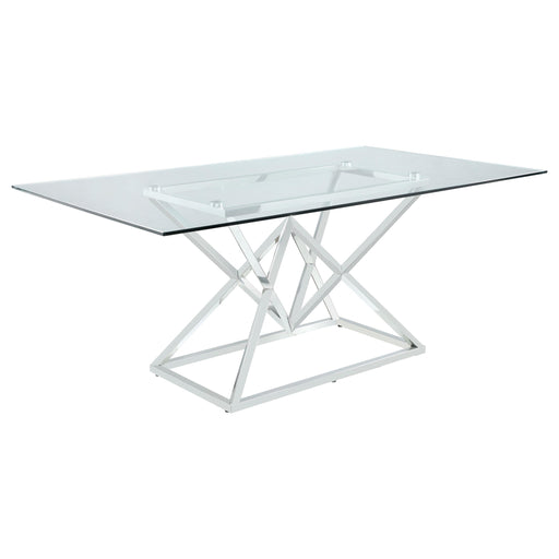 Beaufort Rectangle Glass Top Dining Table Chrome - Imperial Furniture (Las Vegas, NV) - Multi Location