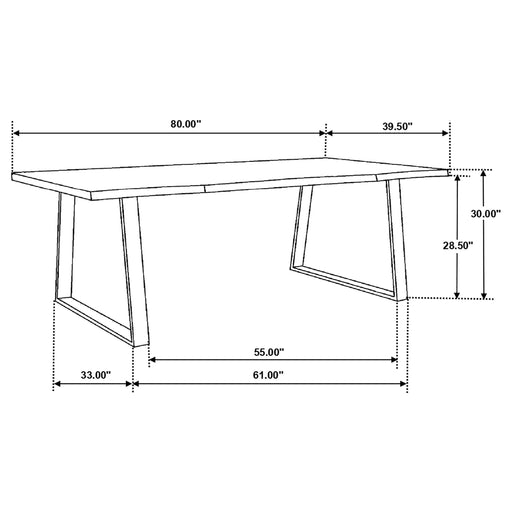 Ditman Live Edge Dining Table Grey Sheesham and Black - Imperial Furniture (Las Vegas, NV) - Multi Location