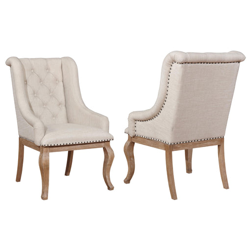 Brockway Tufted Arm Chairs Cream and Barley Brown (Set of 2) - Imperial Furniture (Las Vegas, NV) - Multi Location