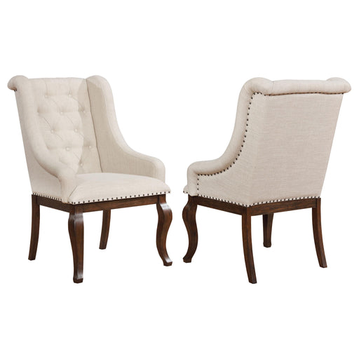 Brockway Tufted Arm Chairs Cream and Antique Java (Set of 2) - Imperial Furniture (Las Vegas, NV) - Multi Location