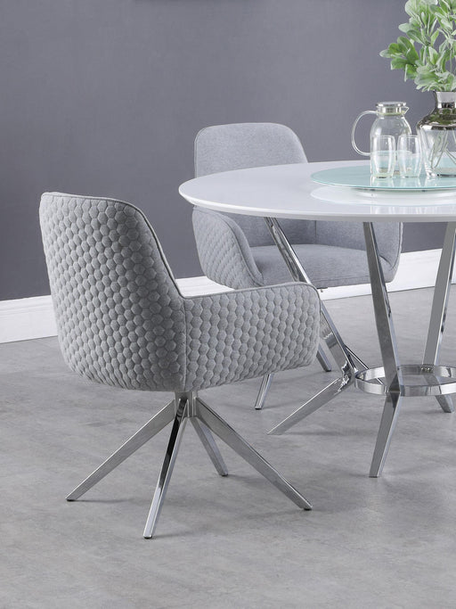 Abby Flare Arm Side Chair Light Grey and Chrome - Imperial Furniture (Las Vegas, NV) - Multi Location
