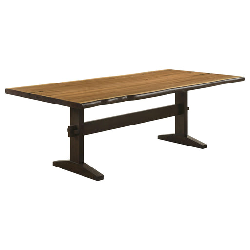 Bexley Live Edge Trestle Dining Table Natural Honey and Espresso - Imperial Furniture (Las Vegas, NV) - Multi Location
