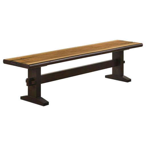 Bexley Trestle Bench Natural Honey and Espresso - Imperial Furniture (Las Vegas, NV) - Multi Location